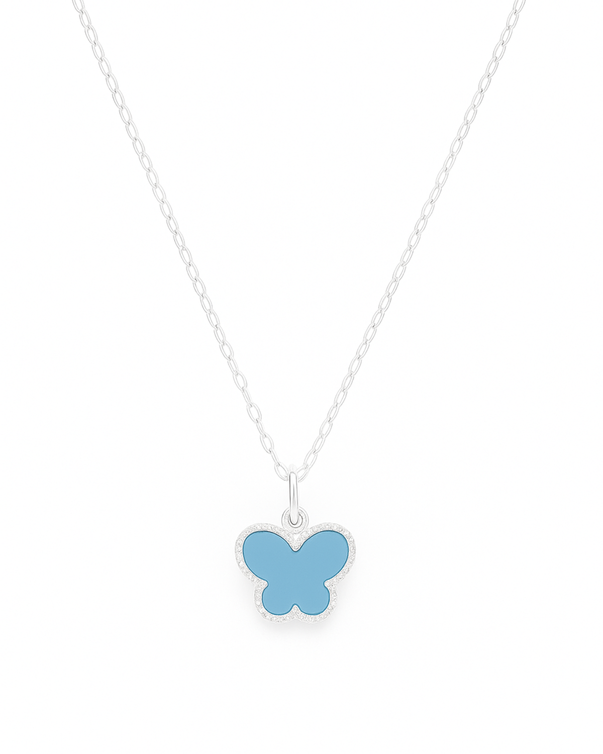 Colar Borboleta Azul em Prata 925