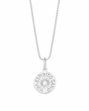 Colar Medalha Espírito Santo Prata 925