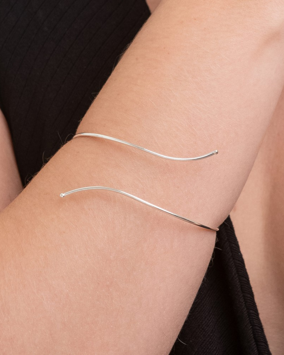 Bracelete Regulável Liso em Prata 925