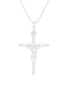 Corrente Cruz com Corpo de Cristo – Prata 925