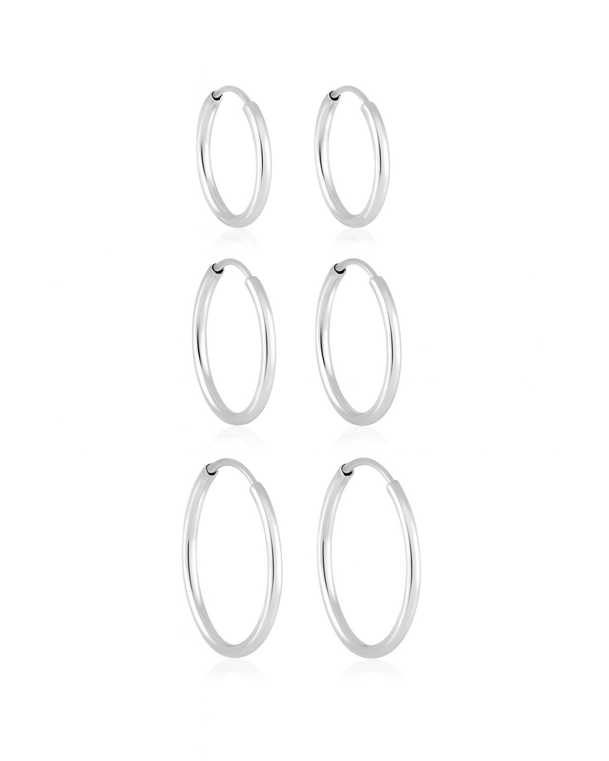 Kit Brinco Trio Argolinhas de Prata 925