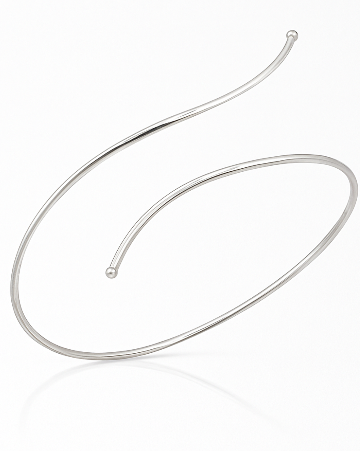 Bracelete Regulável Liso em Prata 925