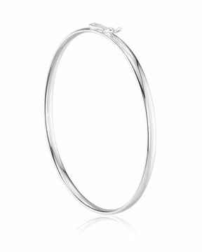 Bracelete  Liso 4 mm 18 Cm Prata 925