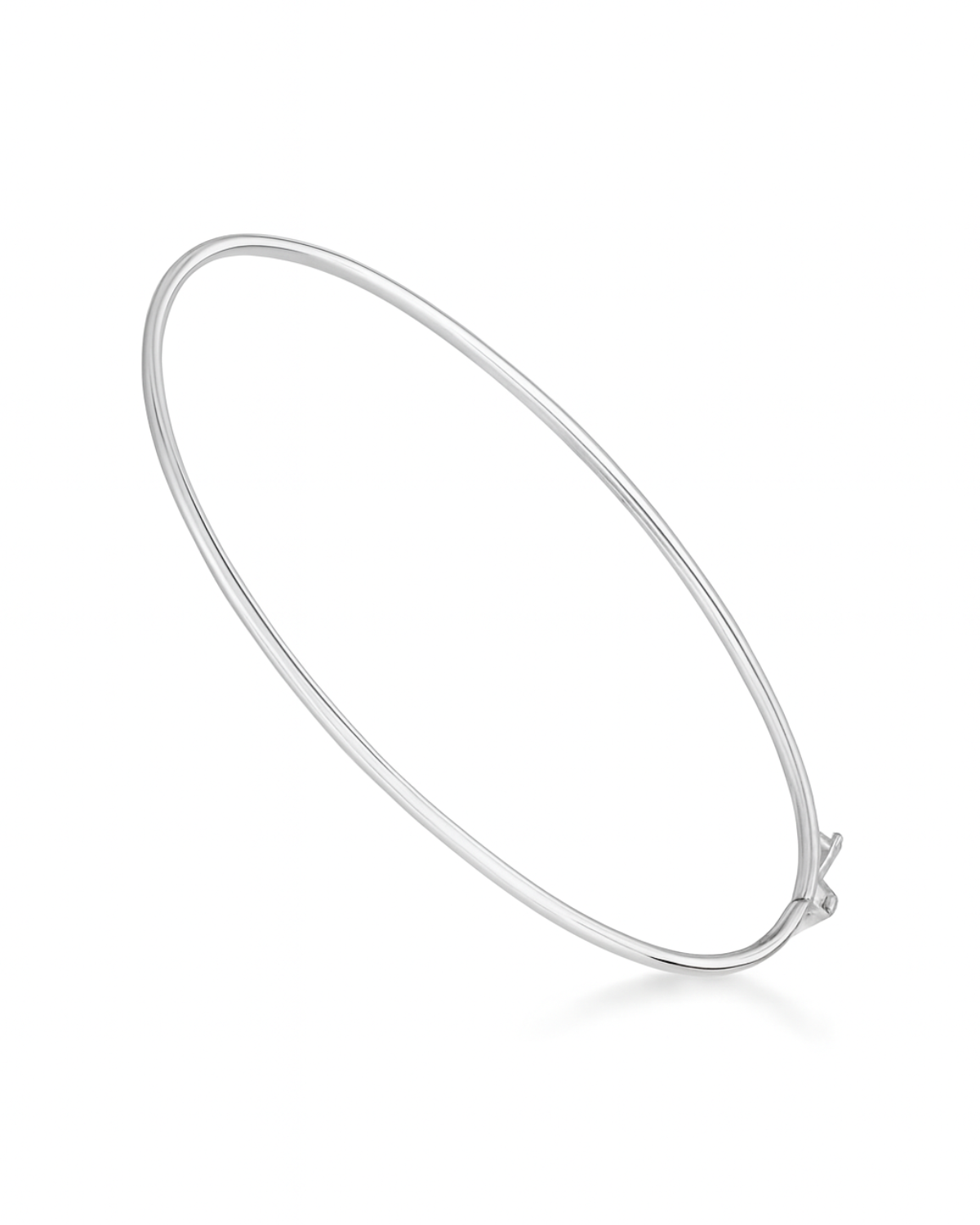 Bracelete Redondo Liso2 mm  18 Cm Prata 925