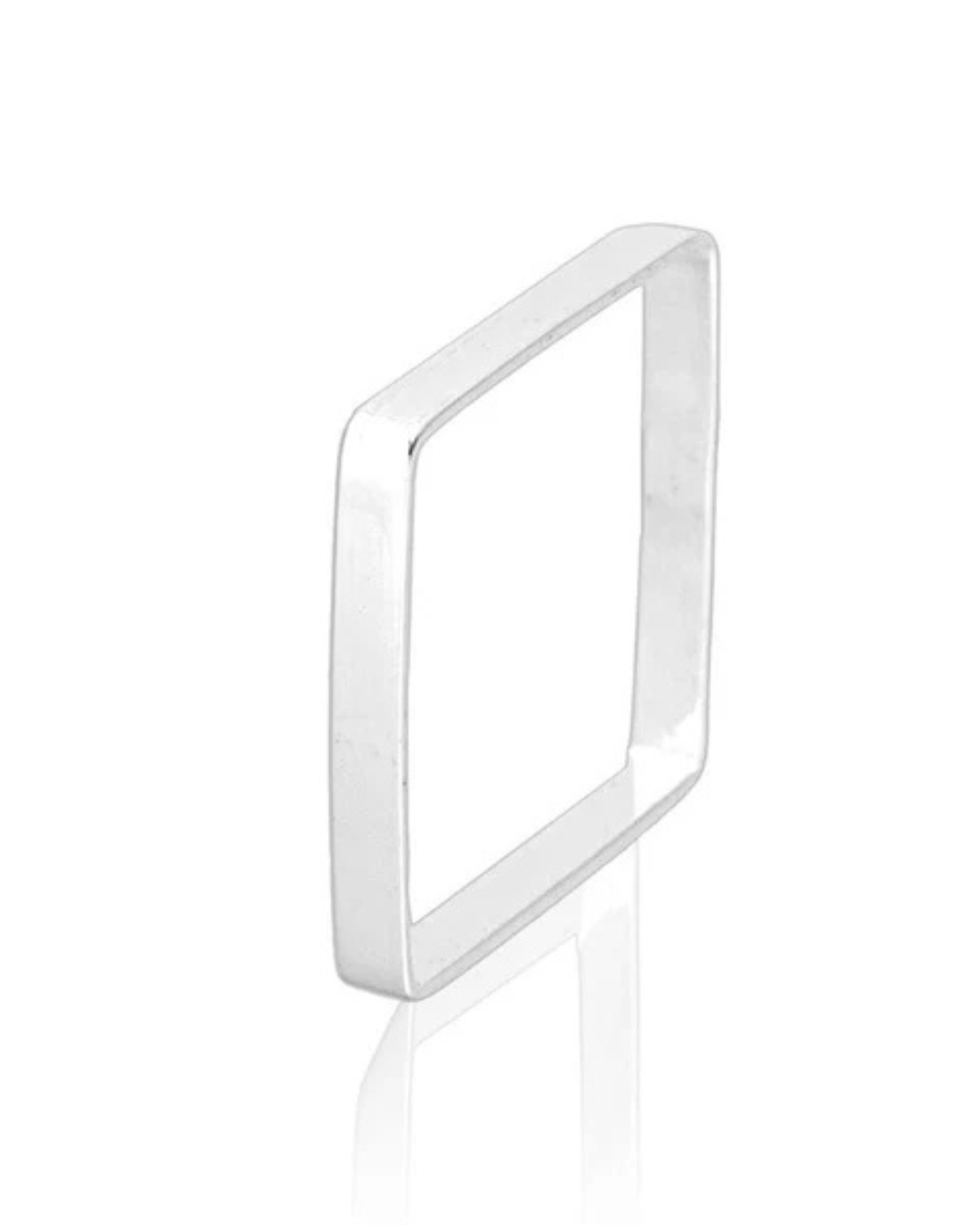 Anel De Prata Quadrado Liso Prata 925