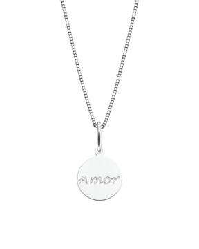 Colar Medalha Amor em Prata 925 I 45 CM