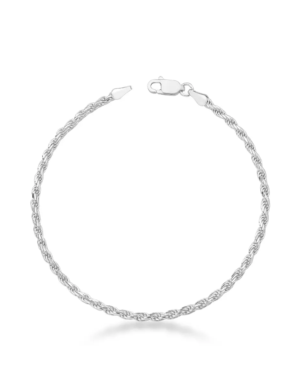 Pulseira Cordão Baiano 18 Cm Prata 925