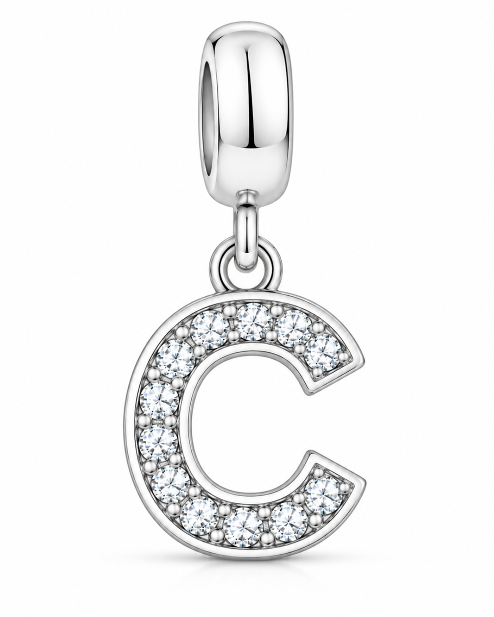Berloque letras Cravejada Prata 925