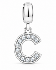 Berloque letras Cravejada Prata 925