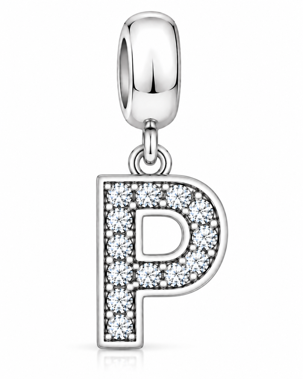 Berloque letras Cravejada Prata 925