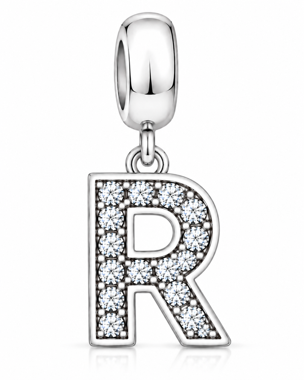 Berloque letras Cravejada Prata 925