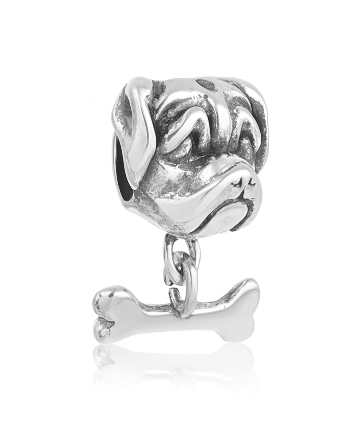 Berloque Bulldog Em Prata 925