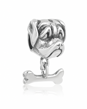 Berloque Bulldog Em Prata 925