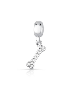 Berloque Osso Cravejado Prata 925