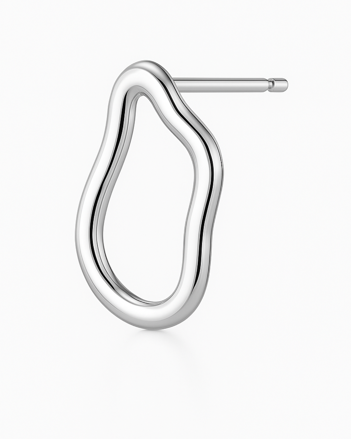 Brinco Gota Irregular em Prata 925