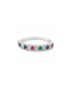 Piercing Helix Cravejado Colorido Prata