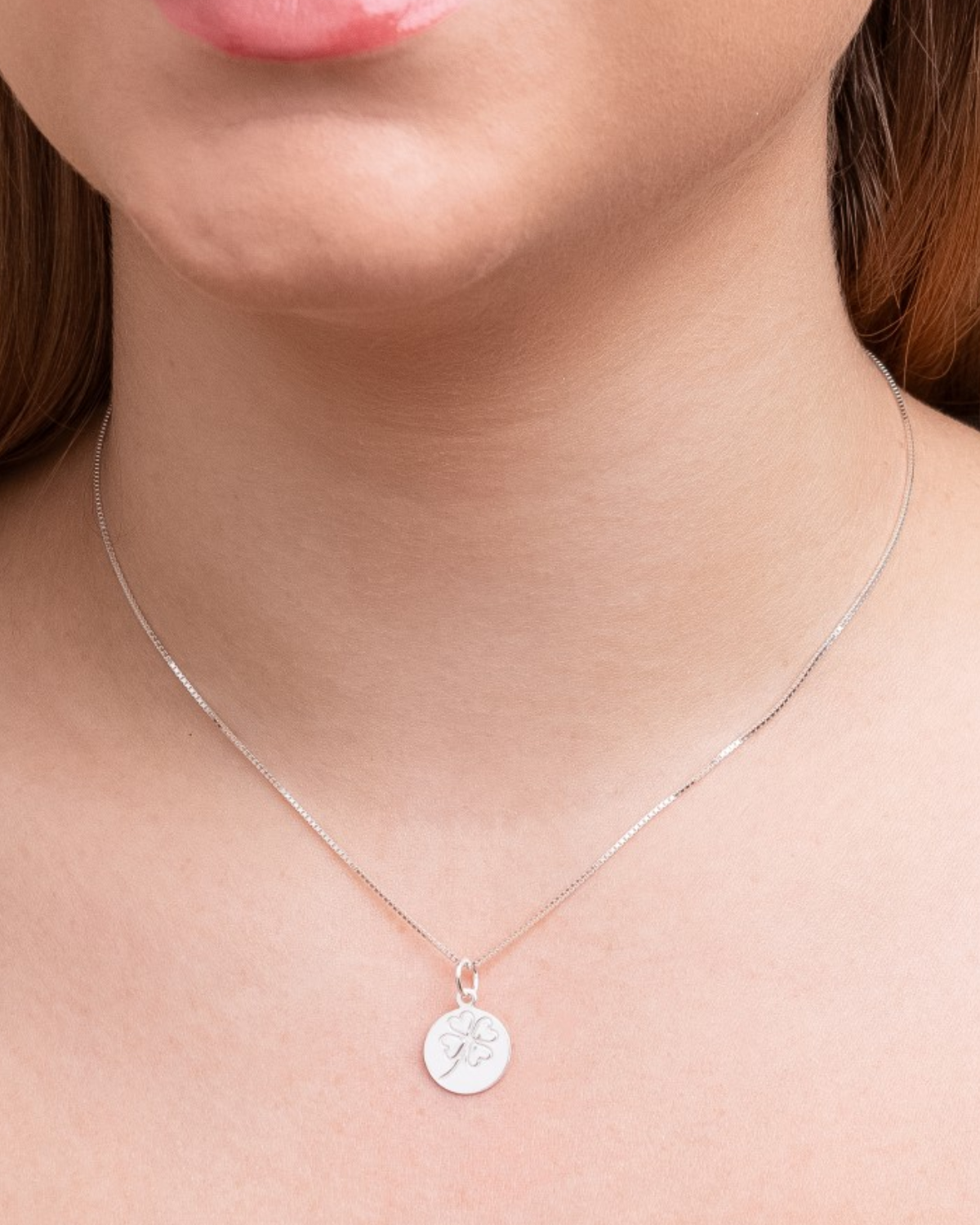 Colar Medalha Trevo da Sorte – Prata 925