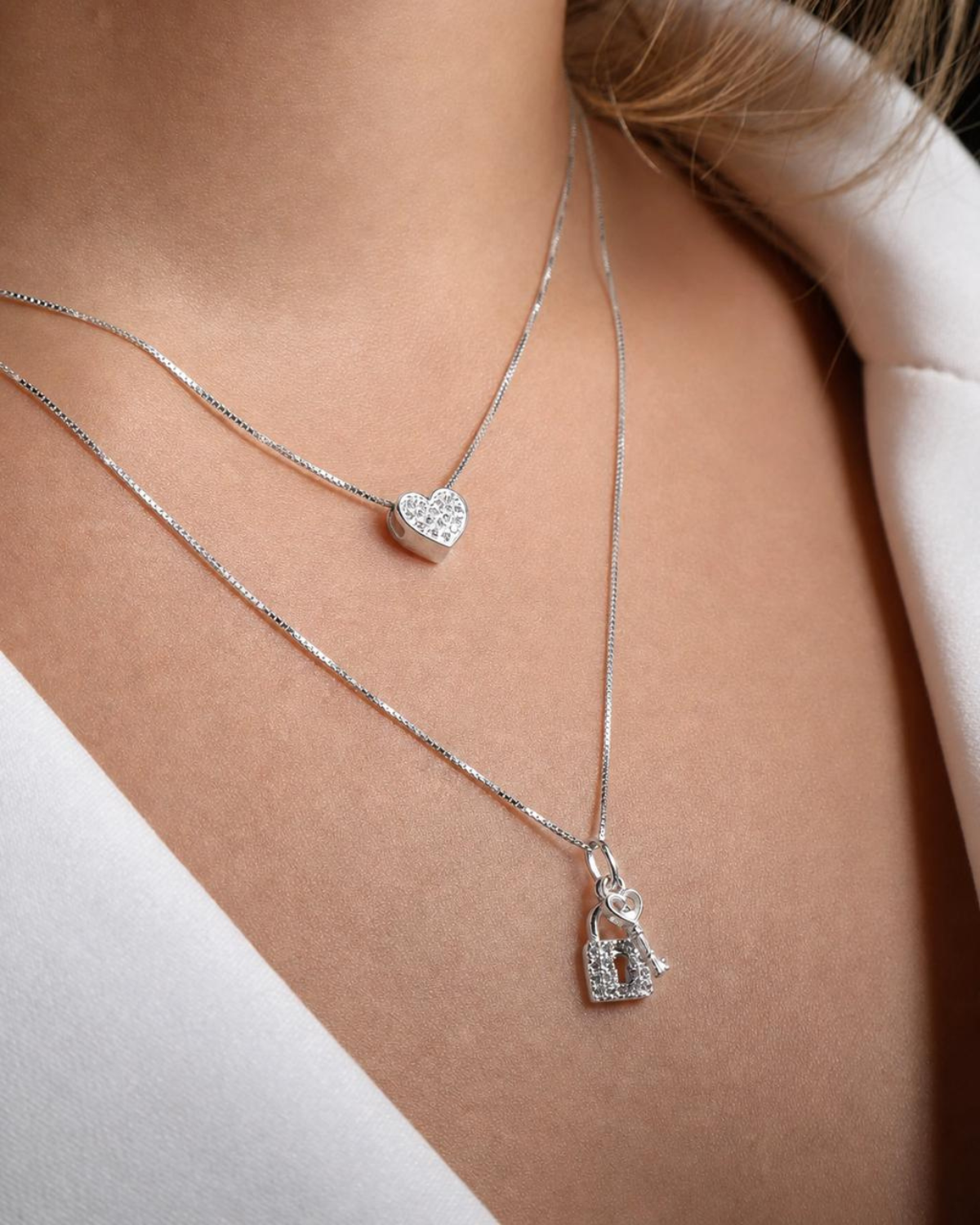 Kit Colares Love Lock Prata 925