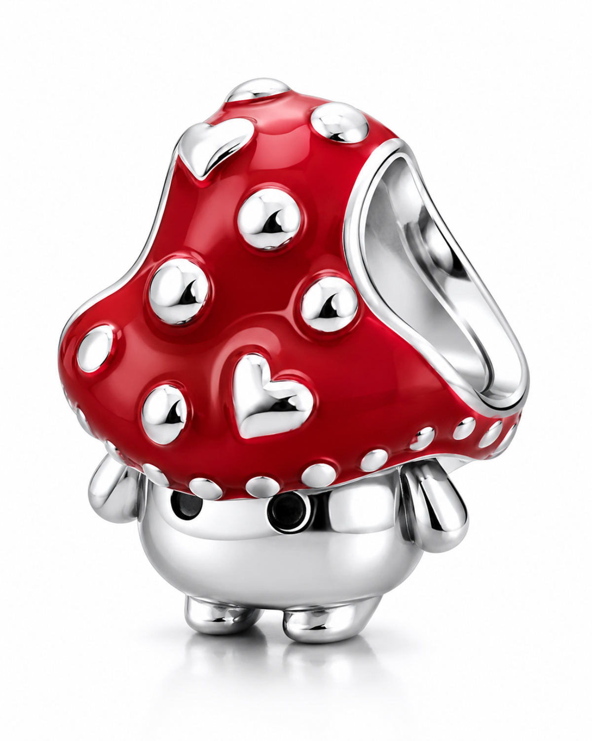 Berloque Cogumelo Vermelho em Prata 925