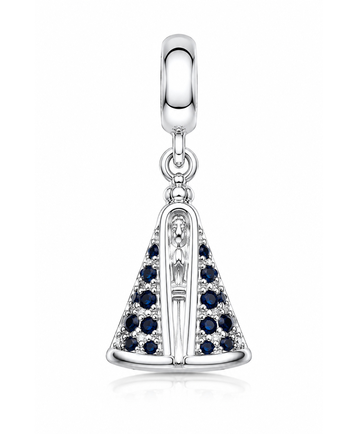 Berloque Nossa Senhora Aparecida Azul em Prata 925
