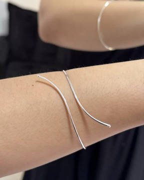 Bracelete Regulável Liso em Prata
