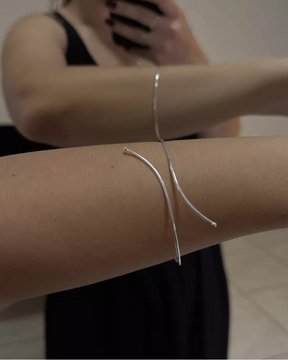 Bracelete Regulável Liso em Prata