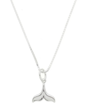 Colar Prata 925 Pingente Rabo de Baleia Liso P