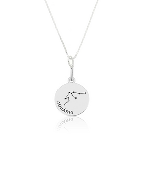 Colar Medalha Signo em Prata 925