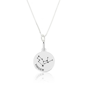 Colar Medalha Signo em Prata 925