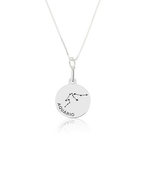 Colar Medalha Signo em Prata 925