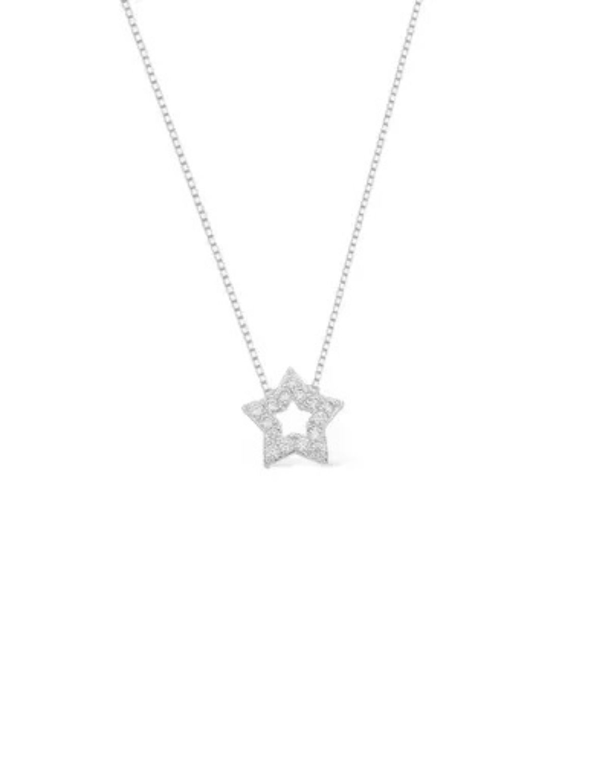 Colar Estrela Cravejada em Prata 925 – 45 cm