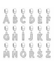 Berloque letras Cravejada Prata 925