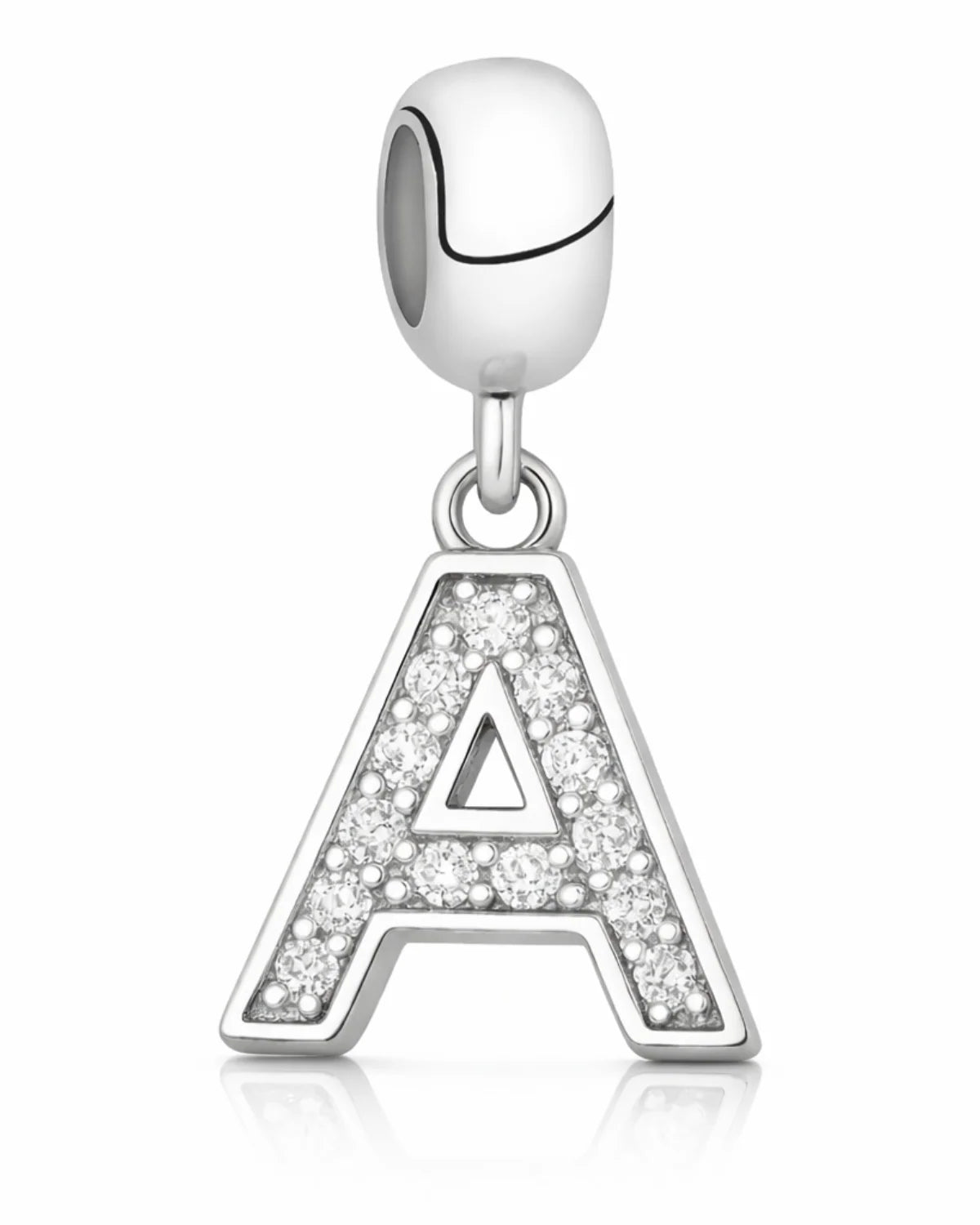 Berloque letras Cravejada Prata 925