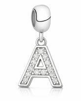 Berloque letras Cravejada Prata 925