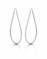 Brinco de Prata Argola Gota Vazado 3,5cm  Prata 925