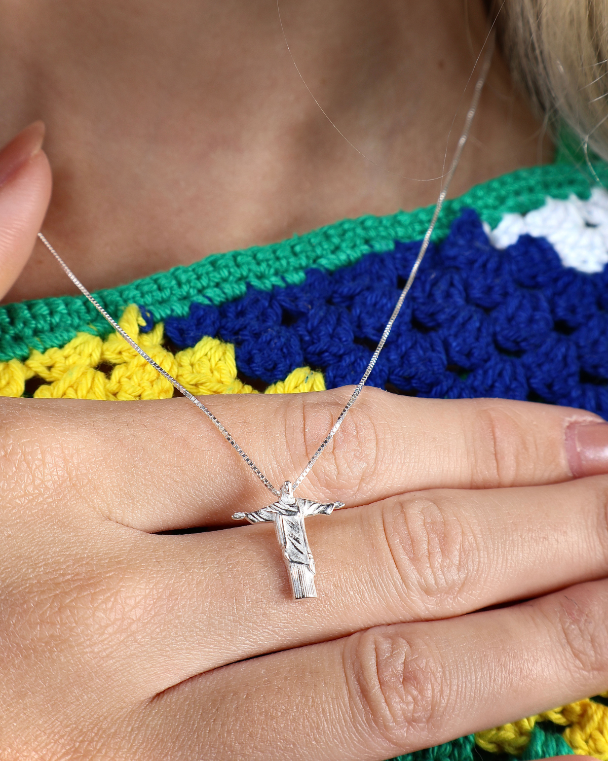Colar Cristo Redentor Prata 925