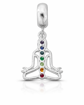 Berloque Sete Chakras Com Pedra Zircônia Prata 925