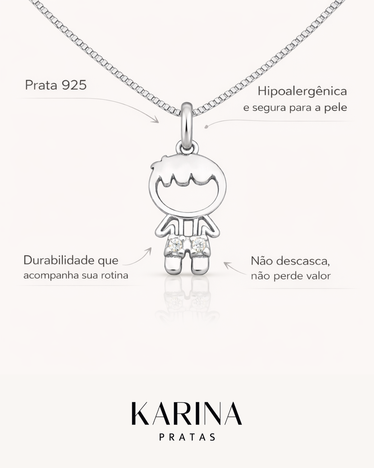 Colar Menino Em Prata 925