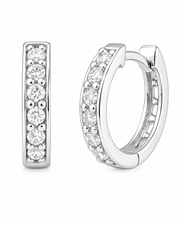 Brinco Argola Click Zircônia 10 mm Prata 925