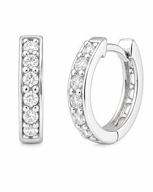 Brinco Argola Click Zircônia 10 mm Prata 925