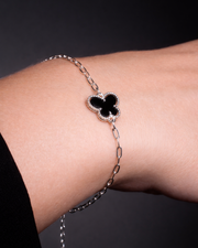 Pulseira Borboleta Preta em Prata 925