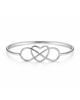 Bracelete Infinito Coração Vazado Prata 925