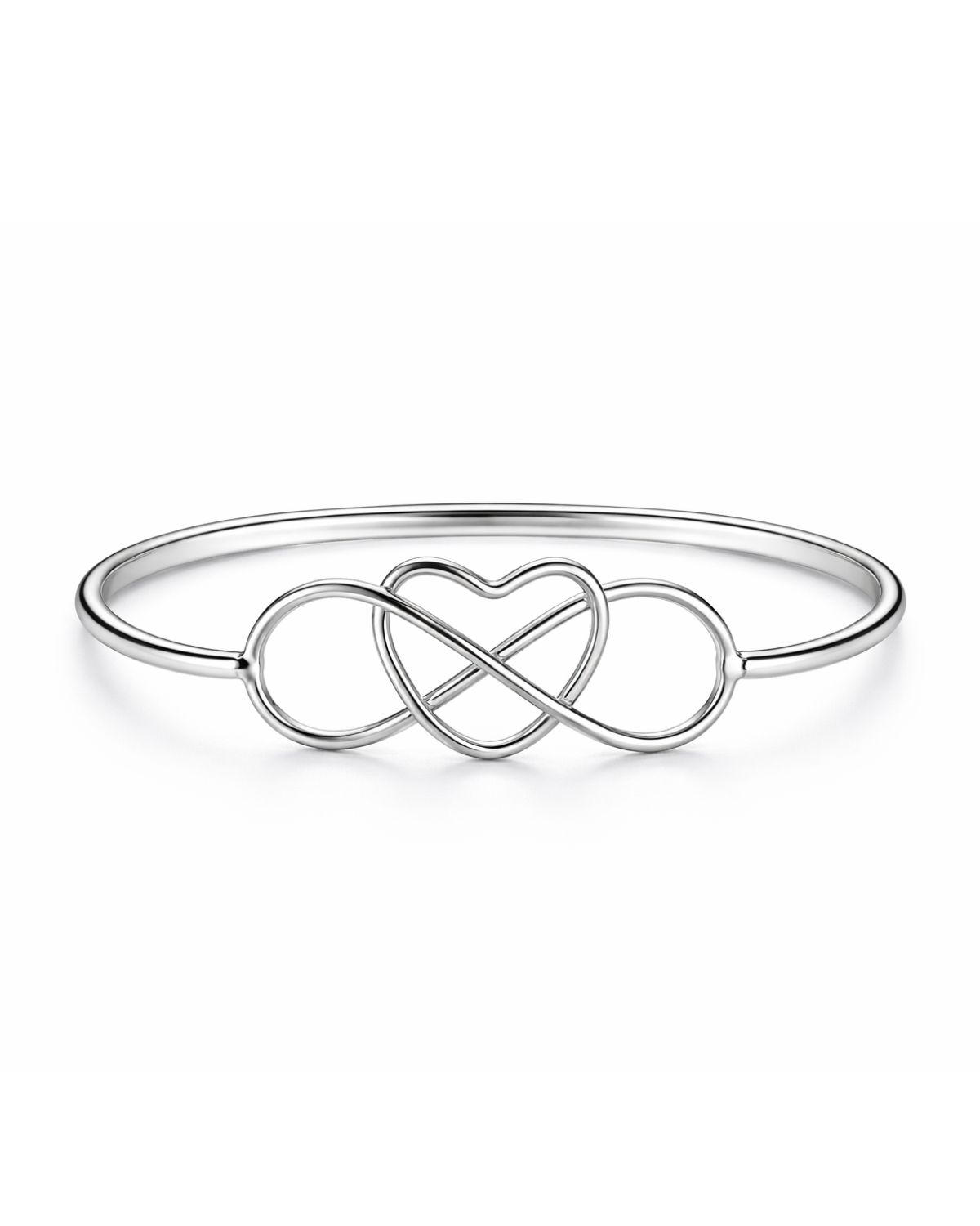 Bracelete Infinito Coração Vazado Prata 925