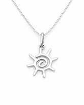 Colar Sol Espiral  Prata 925