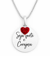 Colar Seja Forte e Corajosa Prata 925