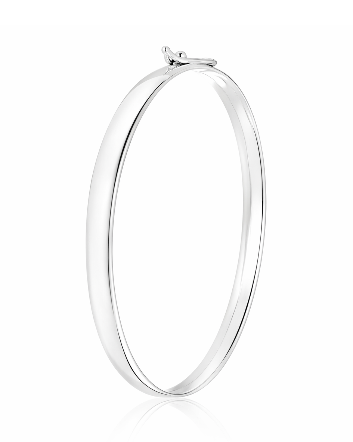 Bracelete Liso 6 mm  Prata 925