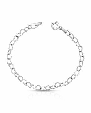 Pulseira Elos de Coração De Prata 925