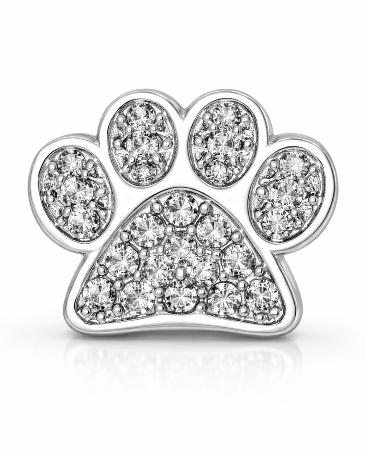 Berloque Patinha De Cachorro Cravejada Em Prata 925