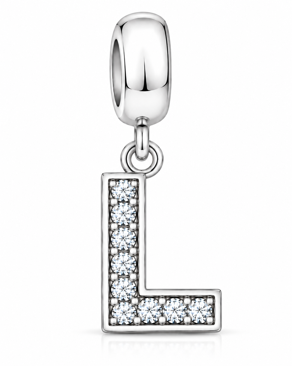Berloque letras Cravejada Prata 925