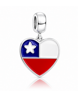 Berloque Bandeira do Chile em Prata 925
